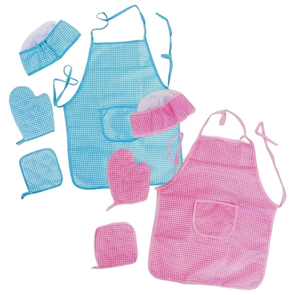 Children Kitchen Apron Toy Set Pretend Role Play Chef Clothes Baking Costume New - Picture 1 of 5